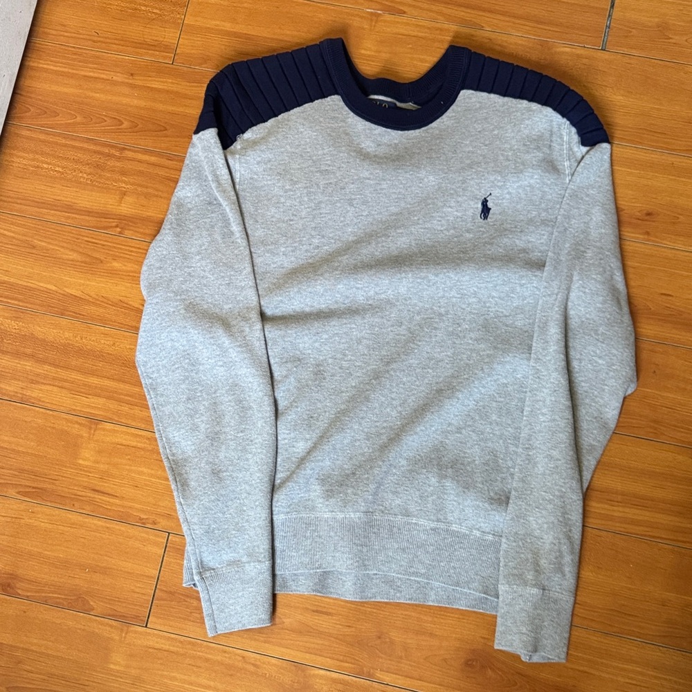 Polo Ralph Lauren Gray and Navy Crewneck Sweater